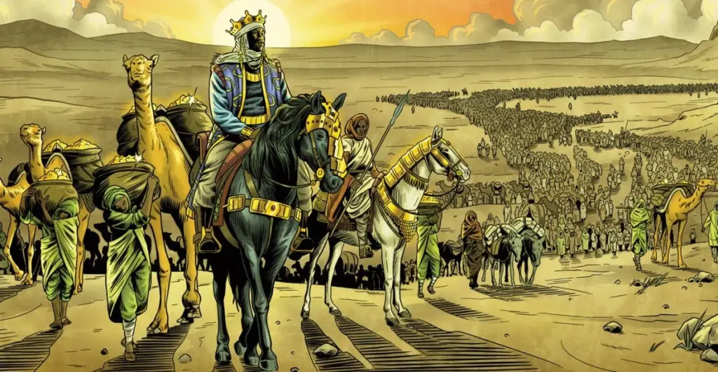 Image showing Mansa Musa travelling to Mecca with a caravan of 60,000 men and 12,000 slaves | Financial Favorite