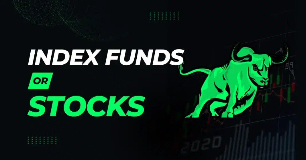 A visual comparison of Index Funds and Individual Stocks investment options.